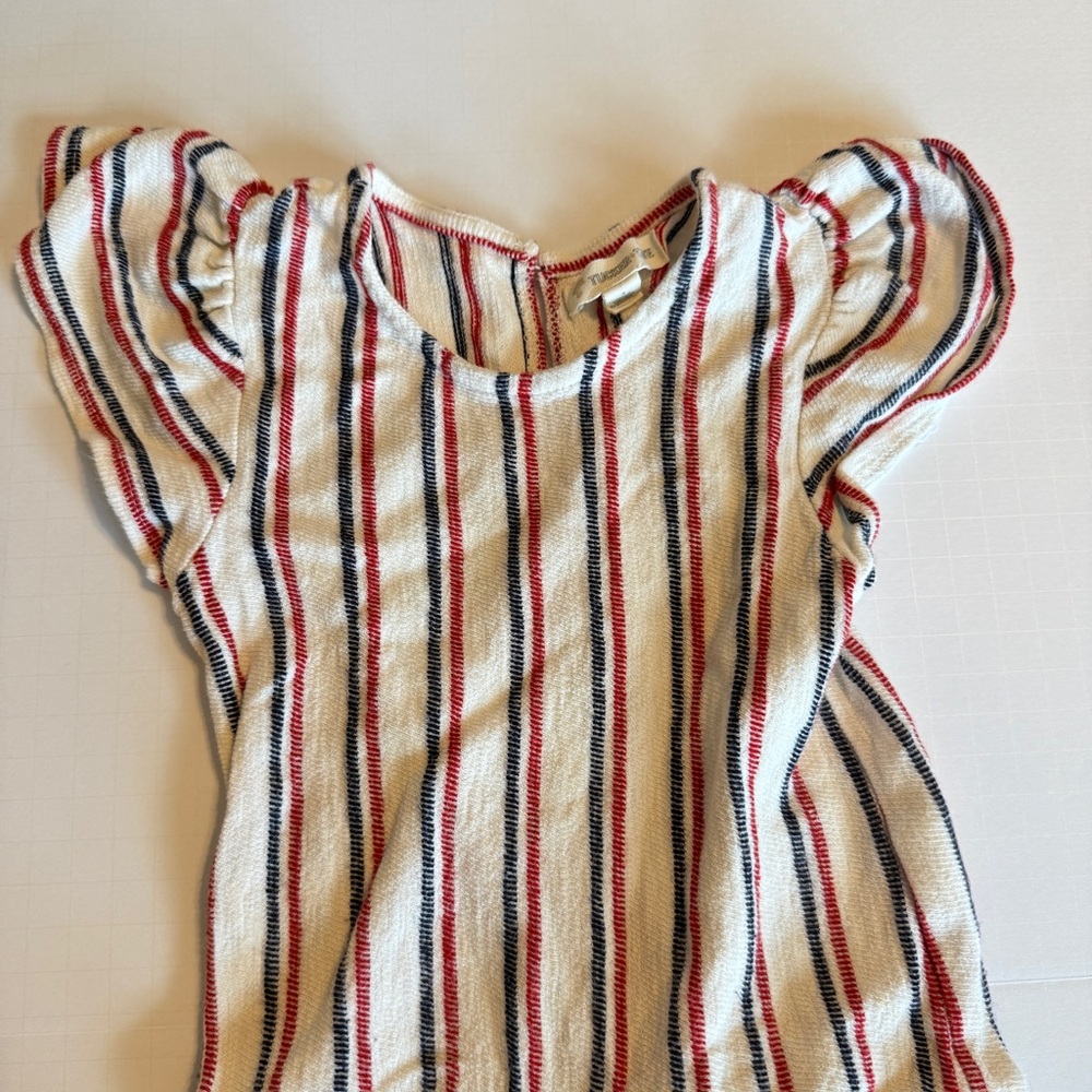 Tucker + Tate | Girl’s Jumpsuit |  Red, Cream, Blue Striped | Size 4